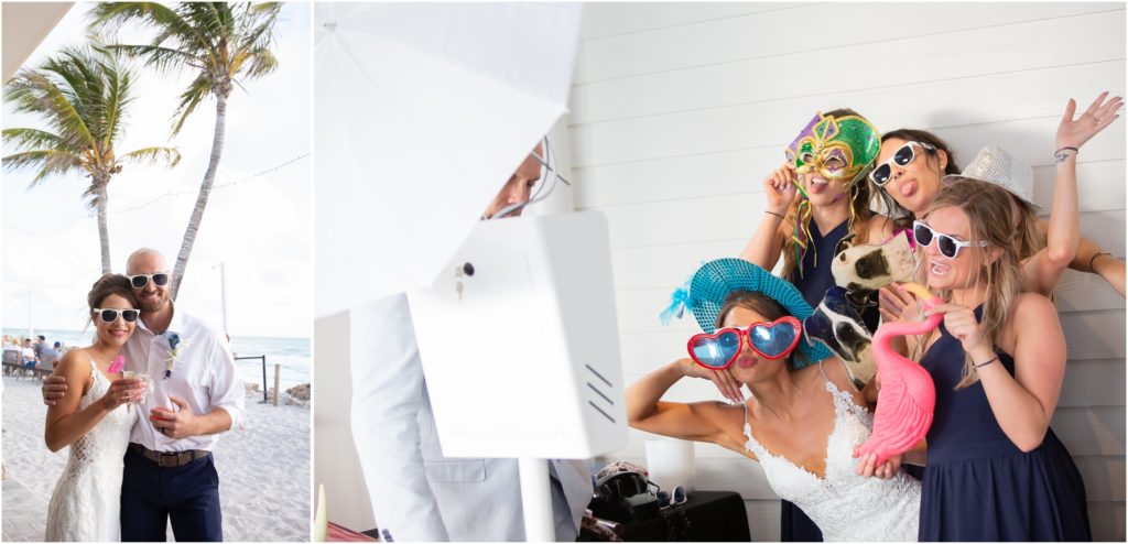 Wedding Photography at The Beach House, Anna Maria Island, bride in the photo booth