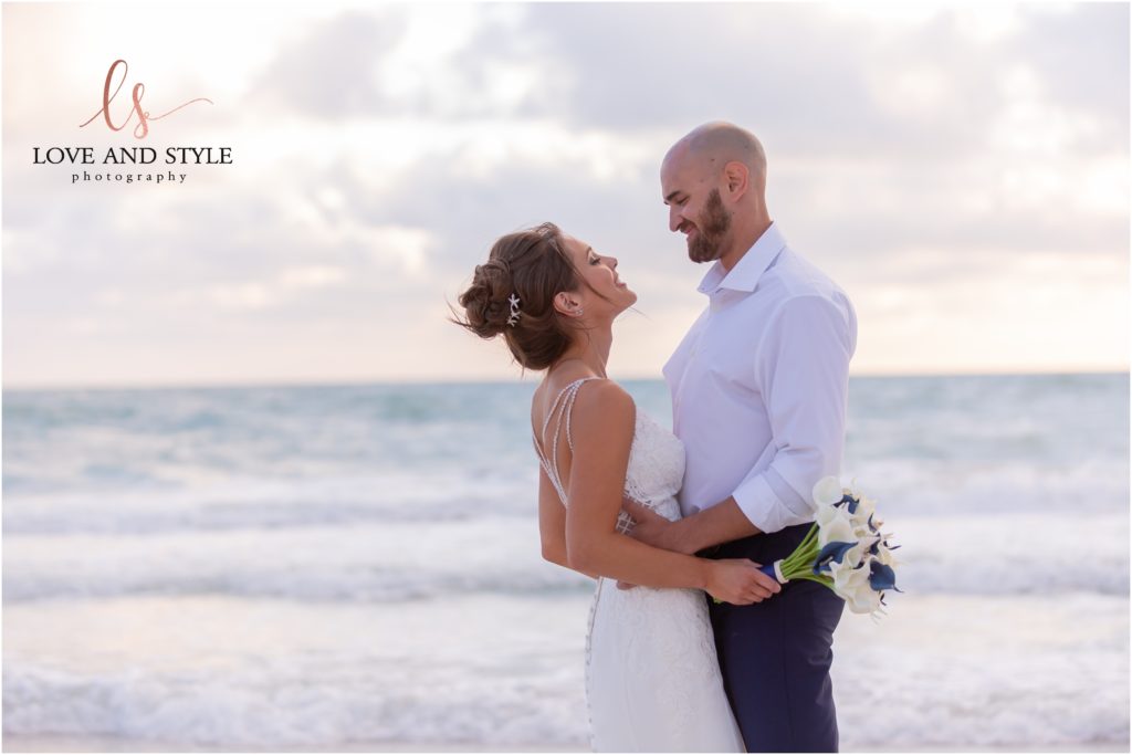 Wedding Photography at The Beach House, Anna Maria Island, bride and groom sunset picture