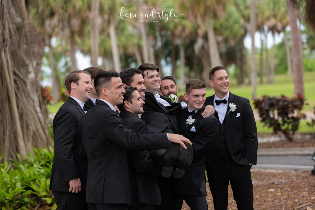 Groom with his groomsmen at a Gorgeous Sarasota Wedding