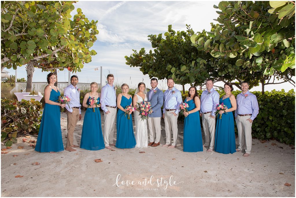 Anna Maria Island Wedding at The Sandbar, picture of the wedding party