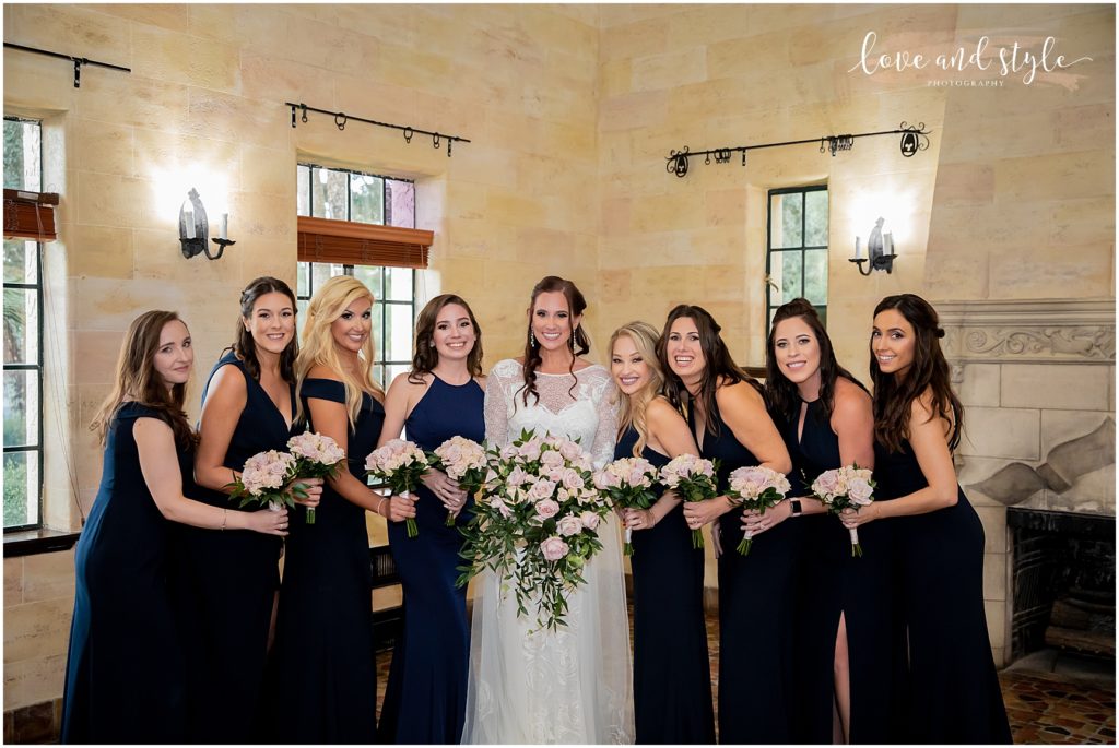 Powel Crosley Estate Wedding photo of the bride and her bridesmaids