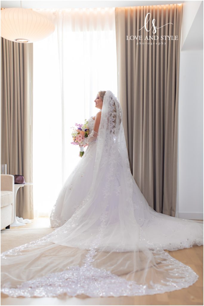 Bride in her wedding gown at The Sarasota Modern