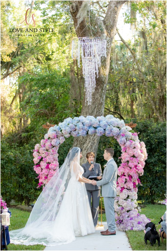 A Baker's Ranch Wedding, bride and groom during the ceremony