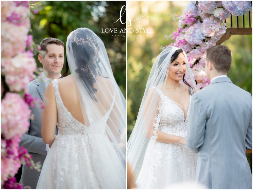 A Baker's Ranch Wedding, bride and groom during ceremony