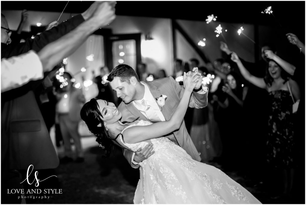 A Baker's Ranch Wedding, with bride and groom sparkler exit