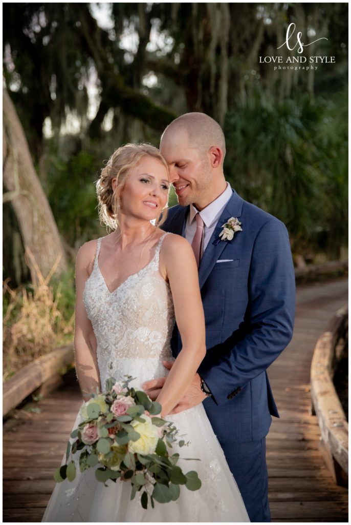 Bride and groom portrait at Sarasota Wedding at The Founders Club