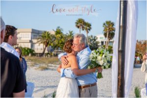 Lido Beach Wedding with bride and her father