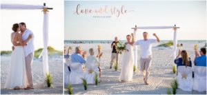 Lido Beach Wedding right after bride and groom are pronounced married