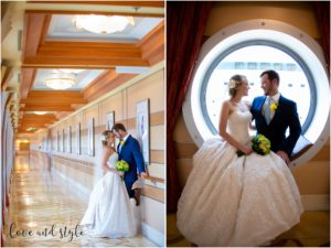Disney Dream Cruise Wedding Photography, bride and groom portrait