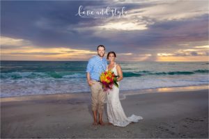 Beach House Wedding Bride and Groom Portrait