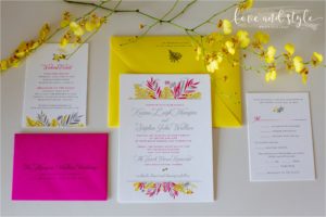 beach house wedding invitation suite detail shot