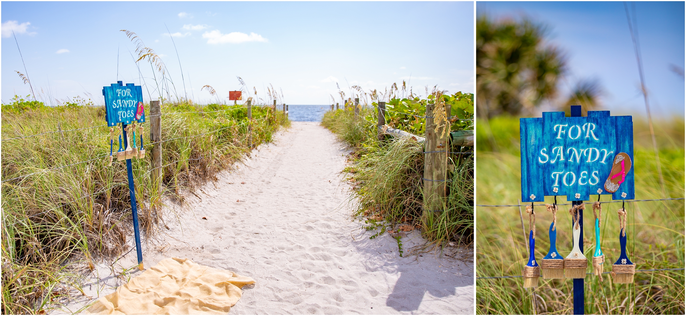 Englewood Beach Wedding by The Waverly with the beach entrance