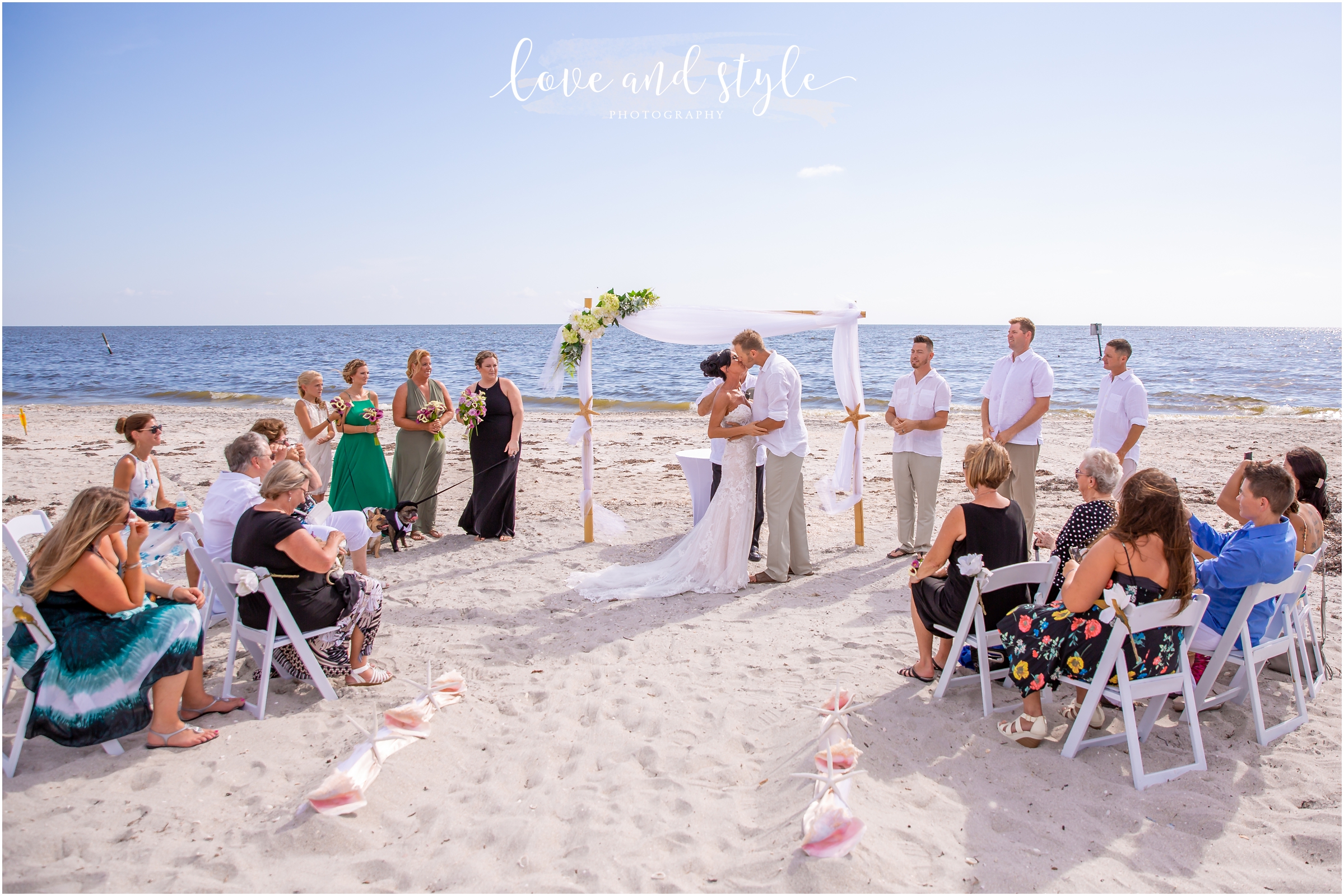 Englewood Beach Wedding by The Waverly of the beach ceremony