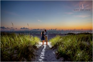 Engagement Photography Anna Maria Island during sunset using backlight