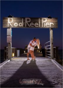AMI Engagement Photography at the Rod and Reel Pier with backlight