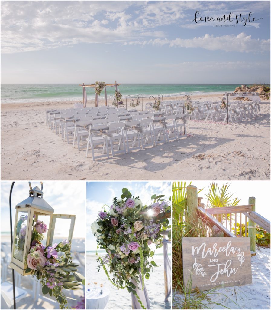 A Wedding at The Beach House on Anna Maria Island, ceremony setup