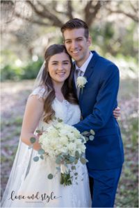 Barn at Chapel Creek Wedding, bride and groom portrait