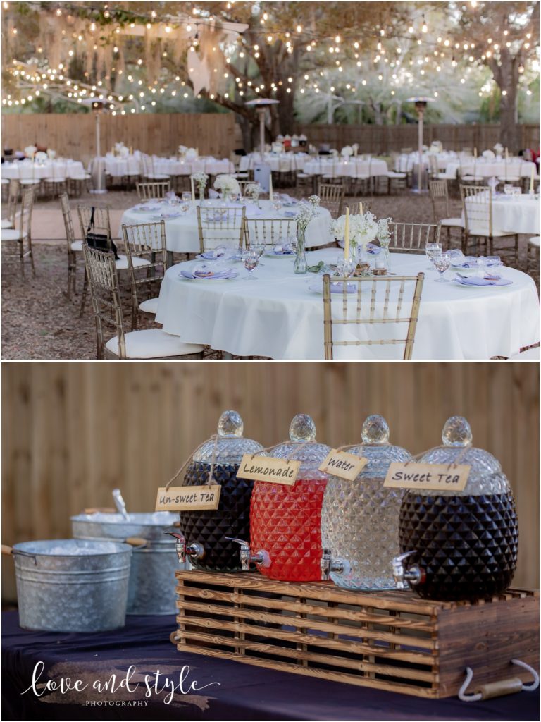 Barn at Chapel Creek Wedding, reception venue details