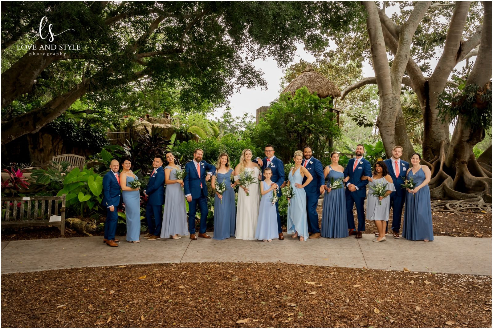 Wedding Party at a Wedding at Selby Gardens Sarasota