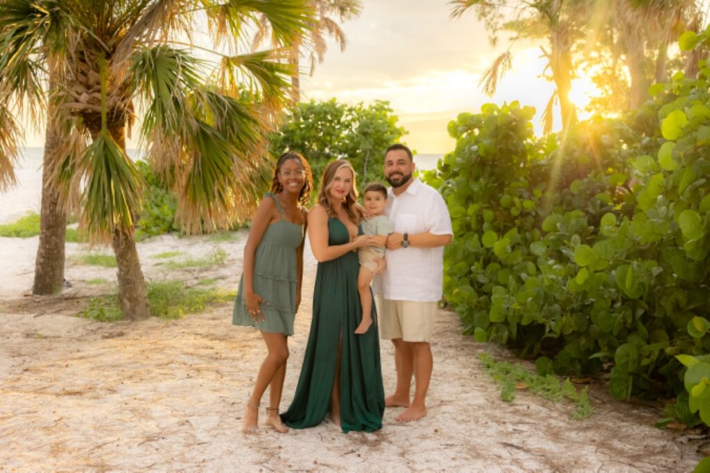 Professional Family Photo taken at sunset on Anna Maria Island.